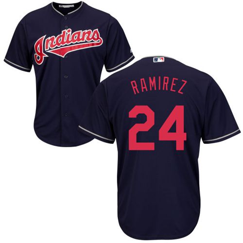 Indians #24 Manny Ramirez Navy Blue New Cool Base Stitched MLB Jersey